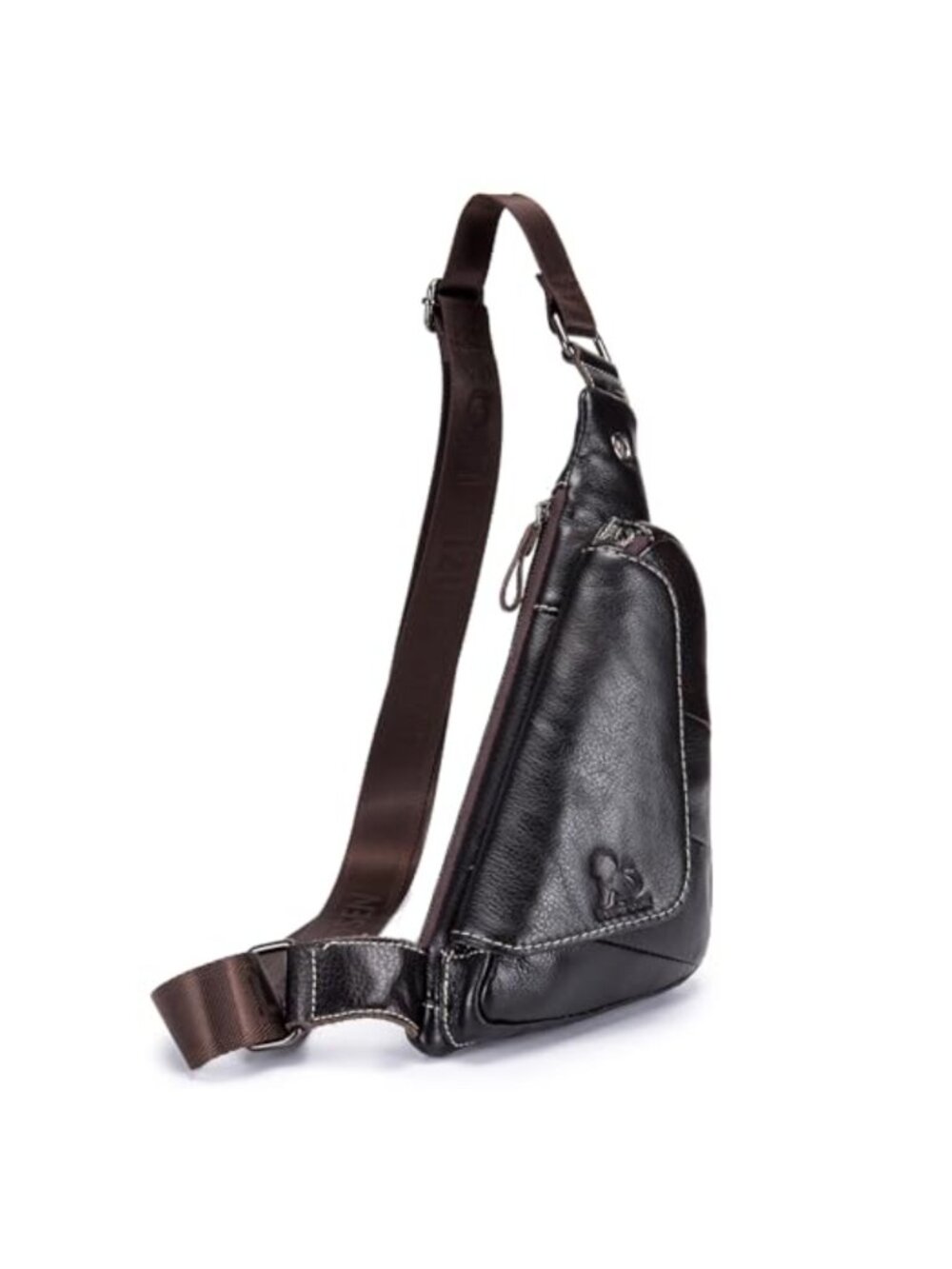 Genuine Leather Sling Bag Crossbody Backpack Men Women Adjustable Casual Travel